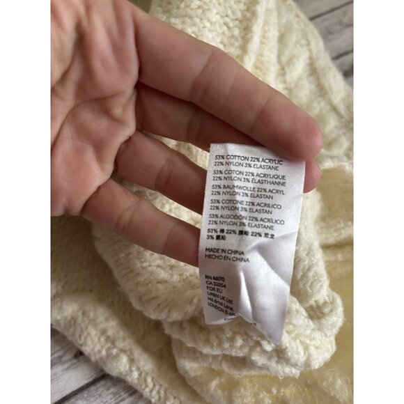 Anthropologie Maeve Sweater Short Sleeve Cable-Knit Vest Soft Ivory M/L - Picture 9 of 11